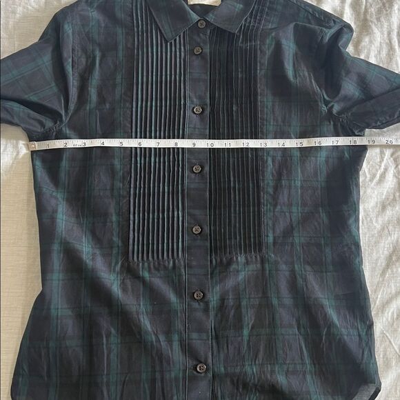 J. Crew Women'sTartan Tuxedo Shirt Blouse Button Down Shirt Cotton Silk Size 4 - Picture 7 of 10